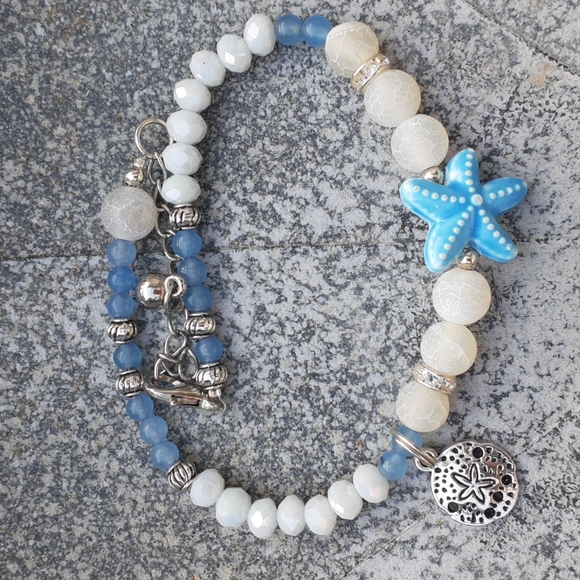 Ankle bracelet Handmade Ceramic Starfish - Picture 3 of 5